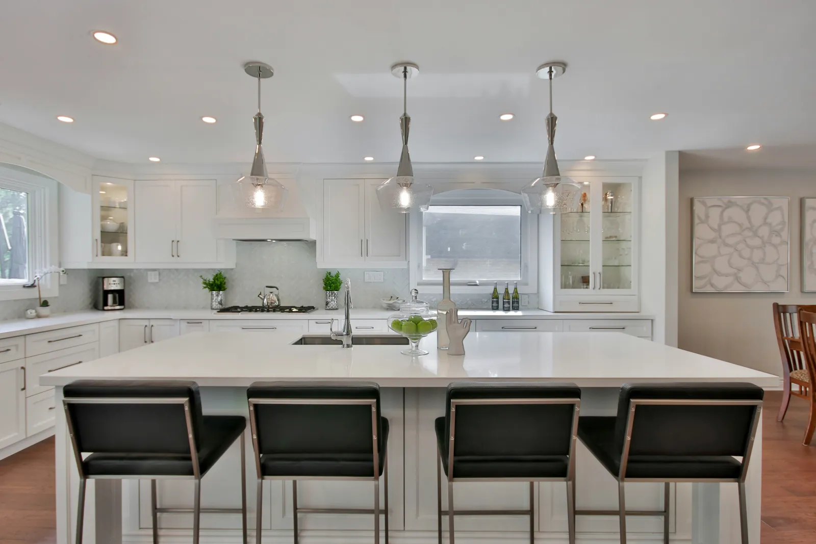 modern kitchen white counters