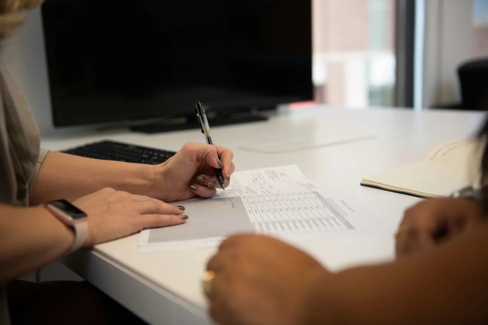 person signing financial documents